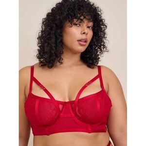 Torrid Curve Straps and Lace Underwired Mesh‎ Strappy Longline Bra Plus Size 4X